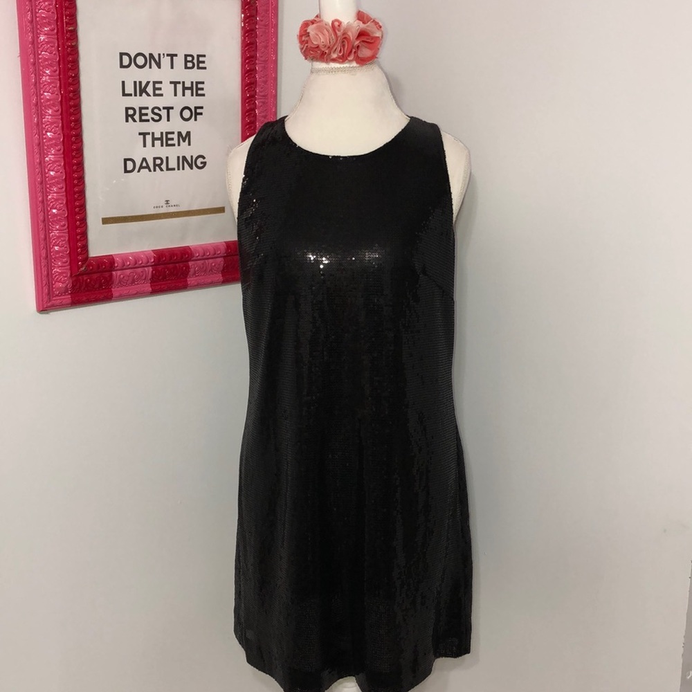 Tinley Black All over sequin black lining NWT L